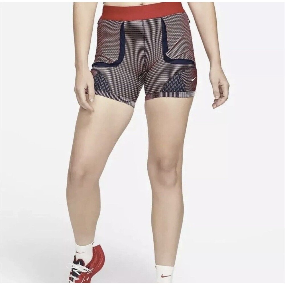 NIKE X GYAKUSOU Utility Shorts Red Black White GIRA Tights Running Womens SMALL